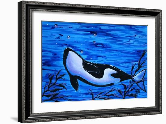 Orca Killer Whale Underwater-Megan Aroon Duncanson-Framed Art Print