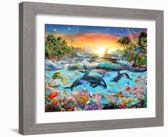 Orca Paradise-Adrian Chesterman-Framed Art Print