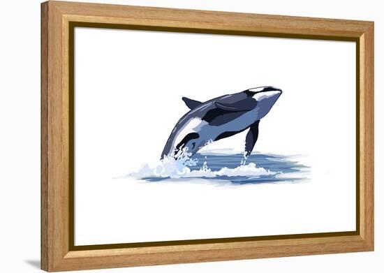 Orca Whale - Icon-Lantern Press-Framed Stretched Canvas