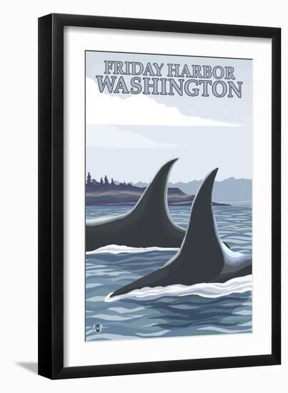 Orca Whales No.1, Friday Harbor, Washington-Lantern Press-Framed Art Print