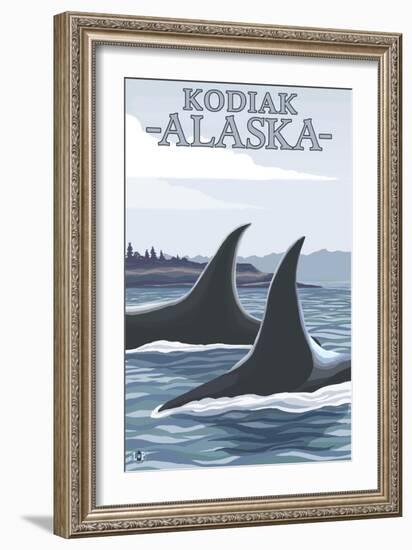 Orca Whales No.1, Kodiak, Alaska-Lantern Press-Framed Art Print