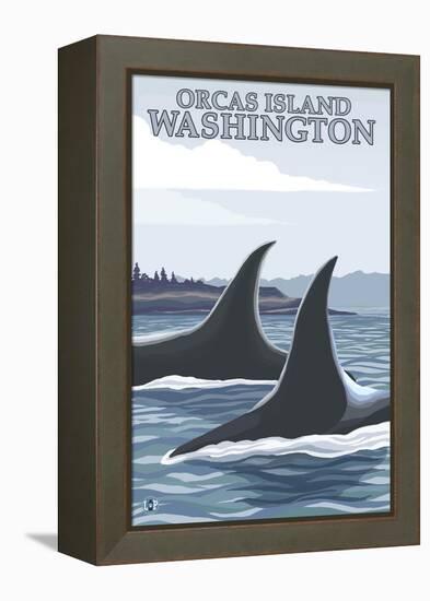 Orca Whales No.1, Orcas Island, Washington-Lantern Press-Framed Stretched Canvas