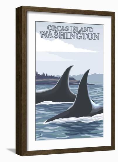 Orca Whales No.1, Orcas Island, Washington-Lantern Press-Framed Art Print