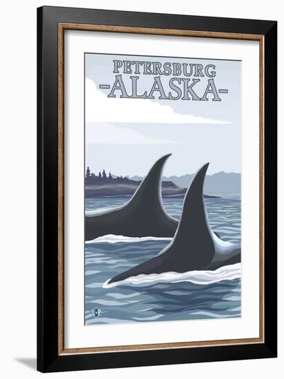 Orca Whales No.1, Petersburg, Alaska-Lantern Press-Framed Art Print