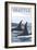 Orca Whales No.1, Seattle, Washington-Lantern Press-Framed Art Print