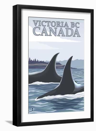 Orca Whales No.1, Victoria, BC Canada-Lantern Press-Framed Art Print