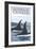 Orca Whales No.1, Victoria, BC Canada-Lantern Press-Framed Premium Giclee Print