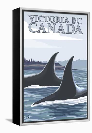 Orca Whales No.1, Victoria, BC Canada-Lantern Press-Framed Stretched Canvas