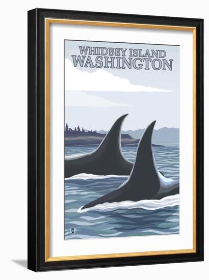 Orca Whales No.1, Whidbey, Washington-Lantern Press-Framed Art Print