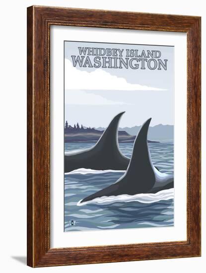 Orca Whales No.1, Whidbey, Washington-Lantern Press-Framed Premium Giclee Print