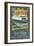 Orcas Island, Washington - Ferry Ride-Lantern Press-Framed Art Print