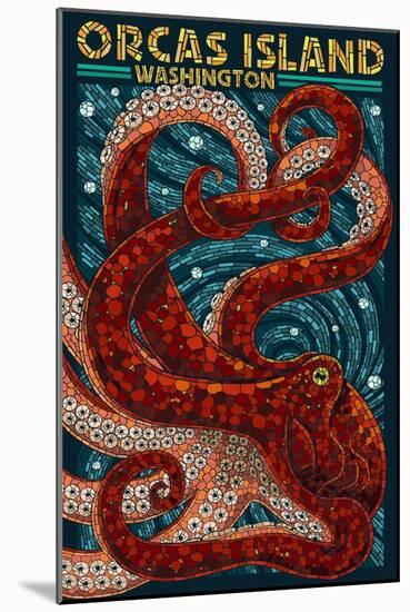 Orcas Island, Washington - Octopus Mosaic-Lantern Press-Mounted Art Print