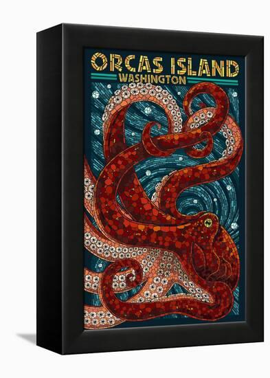 Orcas Island, Washington - Octopus Mosaic-Lantern Press-Framed Stretched Canvas