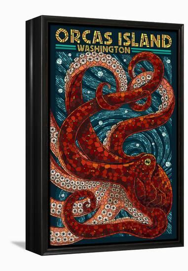 Orcas Island, Washington - Octopus Mosaic-Lantern Press-Framed Stretched Canvas