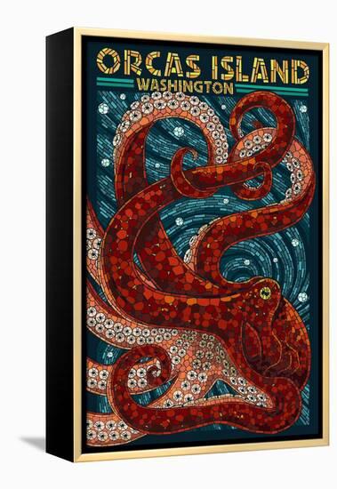 Orcas Island, Washington - Octopus Mosaic-Lantern Press-Framed Stretched Canvas