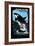 Orcas Island, Washington - Orca and Calf Scratchboard-Lantern Press-Framed Art Print