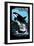 Orcas Island, Washington - Orca and Calf Scratchboard-Lantern Press-Framed Premium Giclee Print