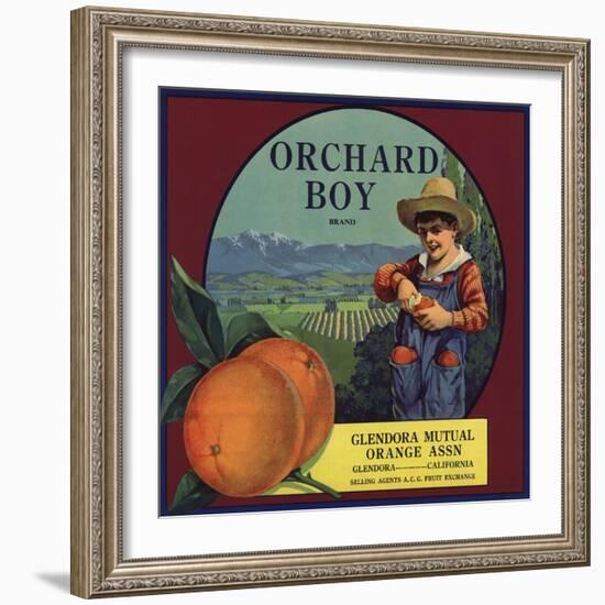 Orchard Boy Brand - Glendora, California - Citrus Crate Label-Lantern Press-Framed Art Print