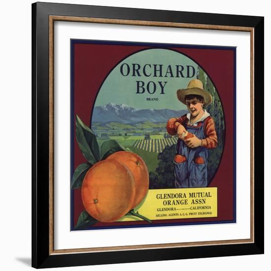 Orchard Boy Brand - Glendora, California - Citrus Crate Label-Lantern Press-Framed Art Print