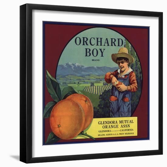 Orchard Boy Brand - Glendora, California - Citrus Crate Label-Lantern Press-Framed Art Print