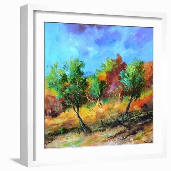 Orchard in autumn-Pol Ledent-Framed Art Print