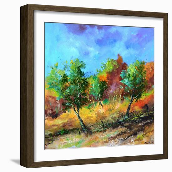 Orchard in autumn-Pol Ledent-Framed Art Print