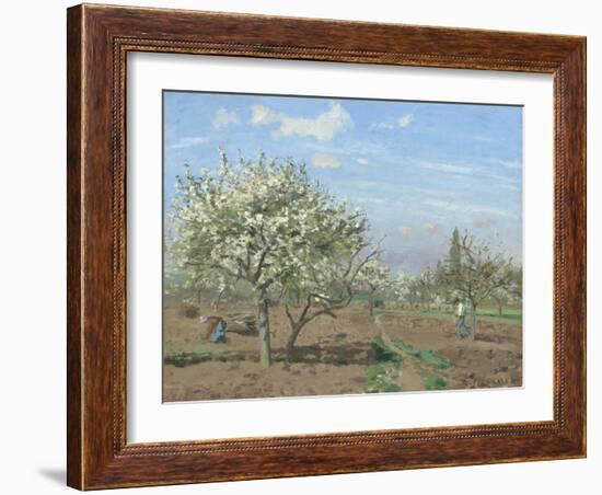 Orchard in Bloom, Louveciennes, 1872-Camille Pissarro-Framed Giclee Print