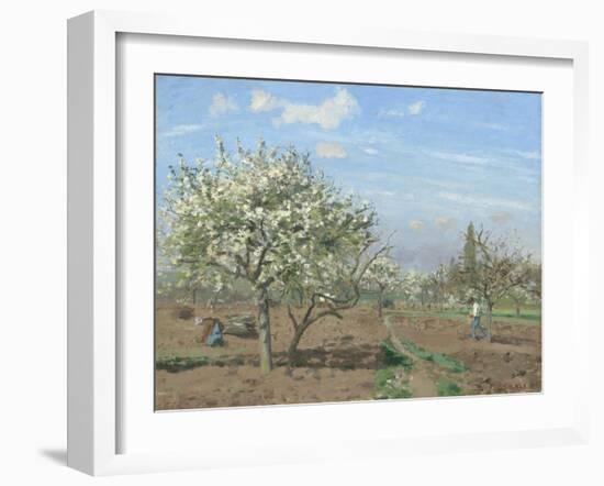 Orchard in Bloom, Louveciennes, 1872-Camille Pissarro-Framed Giclee Print