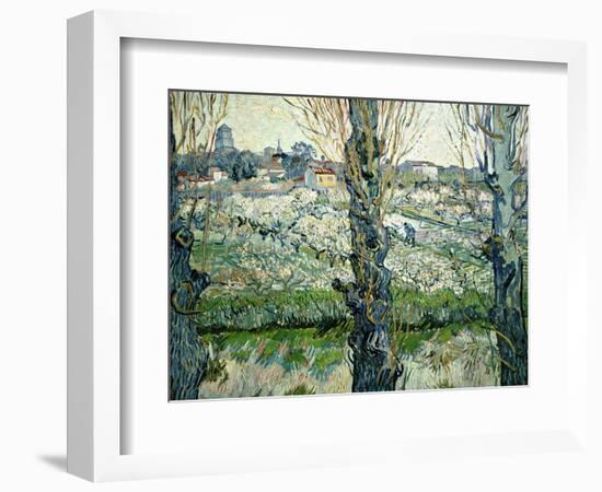 Orchard in Blossom with a View of Arles, 1889-Vincent van Gogh-Framed Giclee Print