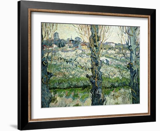 Orchard in Blossom with a View of Arles, 1889-Vincent van Gogh-Framed Giclee Print