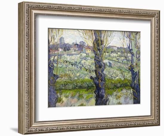 Orchard in Blossom with View of Arles, 1889-Vincent van Gogh-Framed Giclee Print