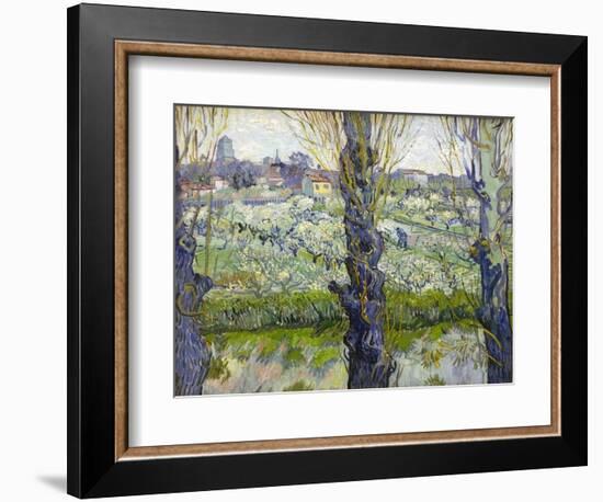 Orchard in Blossom with View of Arles, 1889-Vincent van Gogh-Framed Giclee Print