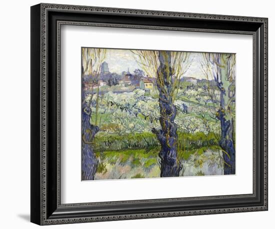 Orchard in Blossom with View of Arles, 1889-Vincent van Gogh-Framed Giclee Print