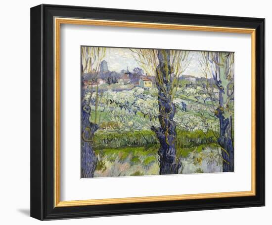 Orchard in Blossom with View of Arles, 1889-Vincent van Gogh-Framed Giclee Print