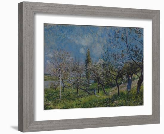 Orchard in Spring, By, 1881-Alfred Sisley-Framed Giclee Print