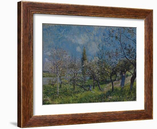 Orchard in Spring, By, 1881-Alfred Sisley-Framed Giclee Print