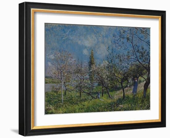 Orchard in Spring, By, 1881-Alfred Sisley-Framed Giclee Print