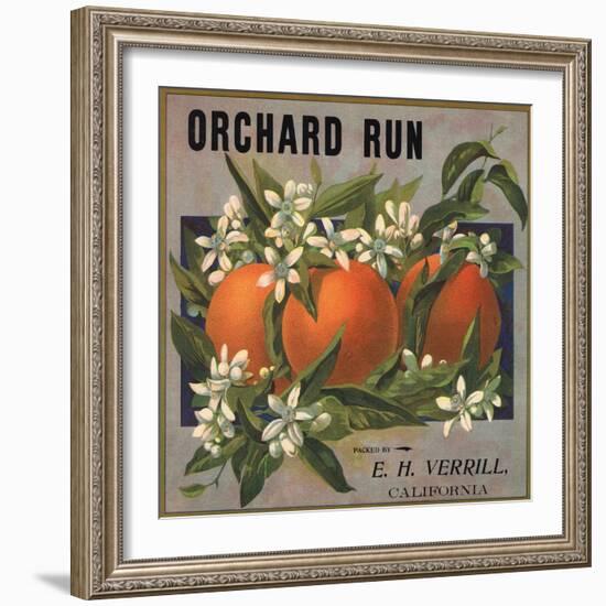 Orchard Run Brand - California - Citrus Crate Label-Lantern Press-Framed Art Print