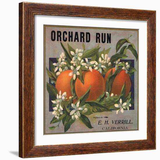 Orchard Run Brand - California - Citrus Crate Label-Lantern Press-Framed Art Print