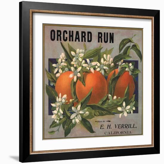 Orchard Run Brand - California - Citrus Crate Label-Lantern Press-Framed Art Print