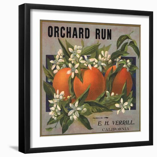 Orchard Run Brand - California - Citrus Crate Label-Lantern Press-Framed Art Print