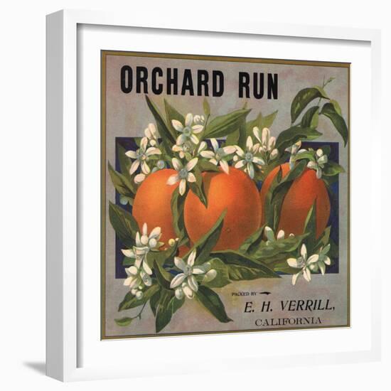 Orchard Run Brand - California - Citrus Crate Label-Lantern Press-Framed Art Print