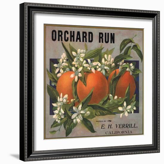 Orchard Run Brand - California - Citrus Crate Label-Lantern Press-Framed Art Print