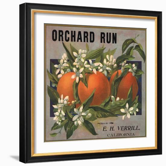 Orchard Run Brand - California - Citrus Crate Label-Lantern Press-Framed Art Print