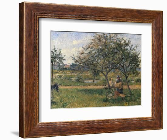 Orchard, the Wheelbarrow-Camille Pissarro-Framed Art Print