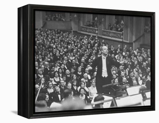 Orchestra Conductor Wilhelm Furtwangler Conducting Orchestra During a Concert-Alfred Eisenstaedt-Framed Premier Image Canvas