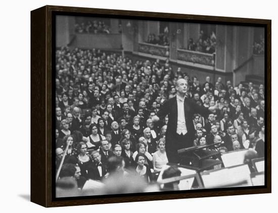 Orchestra Conductor Wilhelm Furtwangler Conducting Orchestra During a Concert-Alfred Eisenstaedt-Framed Premier Image Canvas