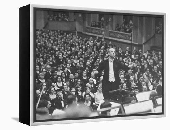 Orchestra Conductor Wilhelm Furtwangler Conducting Orchestra During a Concert-Alfred Eisenstaedt-Framed Premier Image Canvas