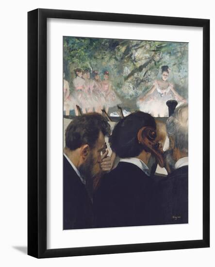 Orchestra Musicians, 1872 (1874-1876) (Oil on Canvas)-Edgar Degas-Framed Giclee Print