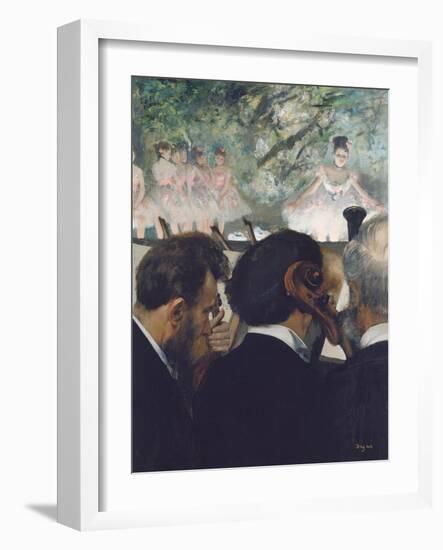 Orchestra Musicians, 1872 (1874-1876) (Oil on Canvas)-Edgar Degas-Framed Giclee Print